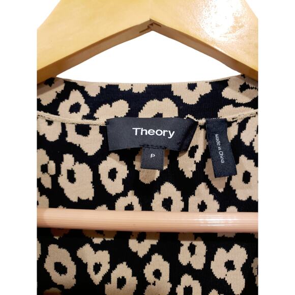Theory Leopard Print V-Neck Cardigan Size XS - Picture 3 of 5